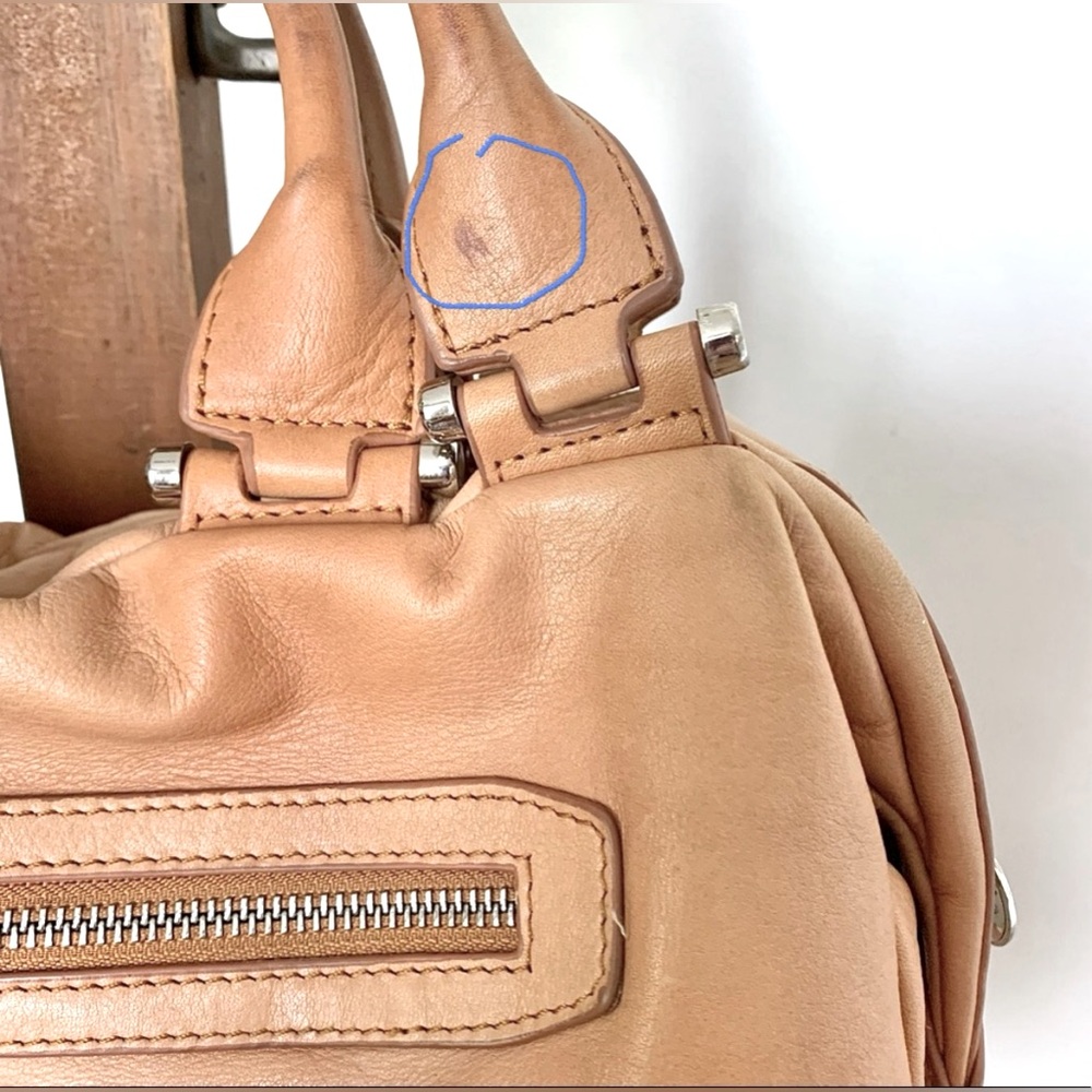 Rare Vintage Pourchet Paris Slouchy Leather Double Handle Boho Satchel - Picture 13 of 16
